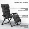 Folding Garden Chairs Set of 2, Reclining Zero Gravity Chair, Sun Lounger with Cushion and Headrest, Black