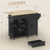 Kitchen Island with Storage, Rolling Kitchen Cart with Charging Station, Drop Leaf, Spice Rack, Towel Rack, Drawers, Black