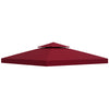10' x 10' Square 2-Tier Gazebo Canopy Replacement Top Cover Outdoor Garden Sun Shade, Wine Red