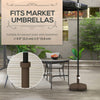 Square Parasol Base, Portable Umbrella Stand with Wheels, Water or Sand Filled, for Φ0.75