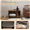 Hidden Cat Litter Box Enclosure with Double Doors and Sand Drain Pad, Rustic Brown
