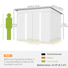 6' x 8.5' Outdoor Metal Garden Shed Utility Tool Storage Steel Backyard House, Dark Grey