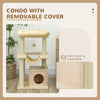 39.25'' Cat Tree Tower Multi-Level Kitten House with Scratching Post Condo Hammock Bed Ball Toy - Beige