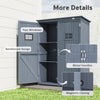 4x1.5ft Wooden Garden Storage Shed, Outdoor Tool Cabinet Organizer with Windows and Double Door, Dark Grey