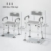 Adjustable Shower Chair with Arms Back and Padded Seat, Light Grey