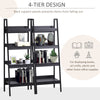 Set of 2, 4 Tier Ladder Shelf Bookcase, Multi-Use Display Rack, Storage Shelving Unit Display Stand, Flower Plant Stand, Home Office Furniture, Black