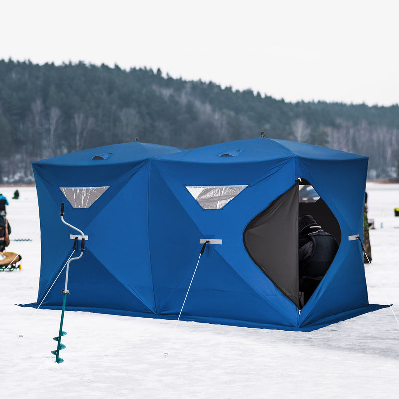5-8 Person Pop-up Ice Fishing Shelter, Portable Ice Fishing Tent, Blue