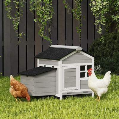 Wooden Chicken Coop with Nesting Box, Pull-out Metal Tray, for 1-2 Chickens, 36