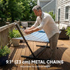 Hammock with Stand Heavy Duty Camping Hammock with Steel Frame for Patio Backyard Blue and White