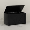 31.5 Inches Storage Chest, Storage Trunk with 2 Safety Hinges for Living Room, Black Wood Grain