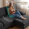 Sectional Sofa, U Shaped Couch with Double Chaise, Pillow-top Armrests and Spring Cushions, 2200lb Capacity