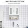 Modern Wall Mount Bathroom Cabinet, Storage Organizer with 2 Door Cabinet and Shelf, Black