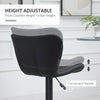 Bar Stools Set of 2, Adjustable Height Swivel Bar Chairs, PU Leather Upholstered Kitchen Counter Stools with Wide Seat, Back and Footrest, Black