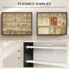 5-Tier Display Cabinet, Shot Glass Display Case, Glass Curio Cabinet with 2 Glass Doors and 4 Adjustable Shelves, Black