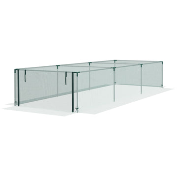 12' x 4' Plant Protection Cage with Zipper Roll-Up Door, Plant Protector from Animals with Galvanised Steel Frame