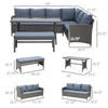 4 Piece Outdoor Patio Rattan Wicker Dining Table Bench Patio Furniture Sofa