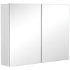 Bathroom Mirror Cabinet, Wall-Mounted Storage Organizer with Double Doors, Adjustable Shelf, White
