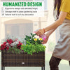 Rattan Raised Garden Boxes, Elevated Flower Beds with Storage Shelf for Herbs, Flowers, Vegetables, Brown