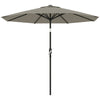 Aluminum Patio Umbrella, Garden Outdoor Parasol, Sun Shelter, 8.5ft, Light Grey