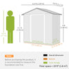 6.5x3.5ft Metal Garden Storage Shed for Outdoor Tool Storage with Double Sliding Doors and Vents, Green