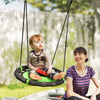 Qaba 24 inch Saucer Tree Swing Set for Kids with Adjustable Hanging Ropes for Outdoor, Backyard, Green