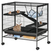 Small Animal Cage with Hammock, 3-Tier Ferret Cage Removable Tray