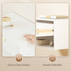 Set of 2 Wall Mounted Bedside Tables, Floating Nightstands with Fluted Drawer and Open Shelf for Bedroom, White