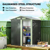 5ft x 4ft Garden Metal Storage Shed, Tool Storage Shed with Top Vents, Sliding Door, Sloped Roof and Foundation Kit for Garden, Patio, Lawn, Dark Grey