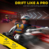24V Electric Go Kart, Battery Powered Kids Drift Kart with Adjustable Seat, Seat Belt, Horn, Music, Light