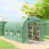 15' x 6.6' x 6.6' Walk-in Tunnel Greenhouse Garden Plant Seed Growing Warm House Outdoor Hot House w/ Roll Up Door, Windows, PE Cover Green