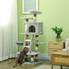 52 Inch Large Cat Tree for Indoor Cats, Light Grey