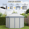 13' x 13' Pop Up Canopy Tent with Netting and Carry Bag, Instant Sun Shelter, Grey