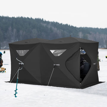 5-8 Person Pop-up Ice Fishing Shelter, Portable Ice Fishing Tent