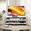 Corner TV Stand, Modern TV Table with 2 Open Shelves for 47 Inch TV, Entertainment Center for Living Room, Black