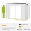 8 x 4FT Galvanized Garden Storage Shed, Metal Outdoor Shed with Double Doors and 2 Vents