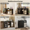 Rolling Sewing Machine Table with Power Outlet, Folding Craft Table with 2 Fabric Drawers, 2 Bins and 18 Pegs, Black