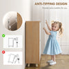 Narrow Shoe Cabinet, Shoe Storage Cabinet with 4 Flip Drawers and Adjustable Shelves for 16 Pairs of Shoes, Natural