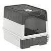 Cat Litter Box with Lid, Enclosed Kitty Litter Box with Pull-Out Drawer Tray, Scoop, 4 Deodorization Bags, Grey