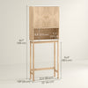 Over The Toilet Storage Cabinet with Adjustable Shelf, Open Shelf and Adjustable Bottom Bar, Oak
