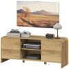 TV Stand for up to 55 Inch TV, Nordic Entertainment Center with 2 Cabinets and 2 Open Shelves for Living Room, White