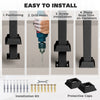 1-3 Step Handrails for Outdoor Steps, Porch Deck Railing, Metal Outdoor Stair Railing with Installation Kit, Black
