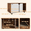 Hidden Cat Litter Box Enclosure with Double Doors and Sand Drain Pad, Rustic Brown