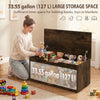 39.4 Inches Storage Chest, Storage Trunk with 2 Safety Hinges for Living Room, Rustic Brown