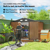 9.1'x6.4'x6.3' Garden Storage Shed w/ Foundation Kit Metal Tool Storage House w/ Double Doors, Teak Wood Effect