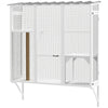 Wooden Catio Outdoor, Cat Window Box Enclosure for 2-3 Large Cats with 2 Jumping Platforms & Scratching Post, White