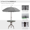 6 Pieces Outdoor Dining Set for 4 with Umbrella Patio Outdoor Furniture Set with Round Table 4 Folding Chairs Grey