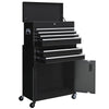 6-Drawer Rolling Tool Chest, 2 in 1 Lockable Storage Cabinet with Hooks, Metal Tool Box for Garage, Workshop