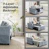 3‑in‑1 Convertible Sofa Bed, Pull Out Sleeper Sofa with USB Charging, Adjustable Backrest, Side Pockets
