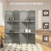 6 FT Privacy Screen, 4 Panel Room Divider with Shelves for Living Room Bedroom Home Office, Grey