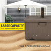 3-in-1 Outdoor Umbrella Base with Wheels, Side Table, Planter Box, 175lbs Heavy Duty Patio Umbrella Stand, Brown
